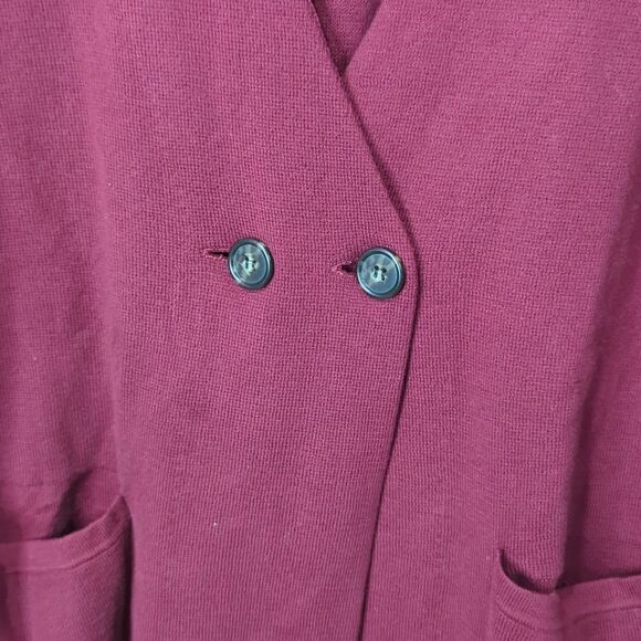 J. Crew Sweater Womens Medium Burgundy Cardigan 100% Cotton Long Length - Picture 3 of 9